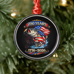 250 Jahre 1776-2026 Forellenangeln Ornament Aus Metall