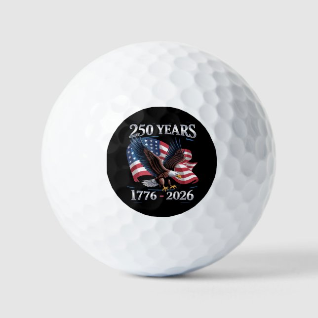 250 Jahre 4. Juli Adler USA-Flagge 1776 2026 Golfball (Vorderseite)