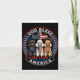 250 Jahre Aamerica Pudel Patriotisch Usa Dom 4. Ju Karte