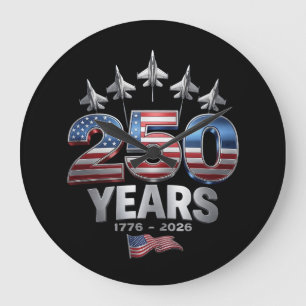 250 Jahre Amerika 1776 2026 250. USA Patriotisch Große Wanduhr