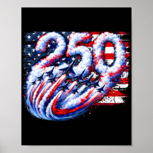 250 Jahre Amerika 1776 2026 Kampfflugzeug Flugzeug Poster