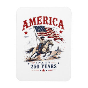 250 Jahre Amerika 1776 2026 Patriotischer Cowboy Magnet