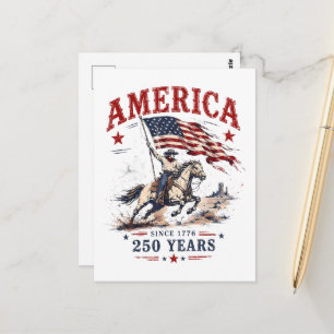 250 Jahre Amerika 1776 2026 Patriotischer Cowboy Postkarte