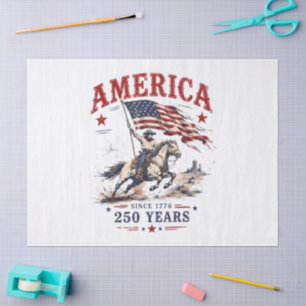 250 Jahre Amerika 1776 2026 Patriotischer Cowboy Seidenpapier