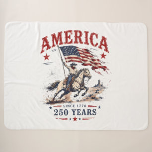 250 Jahre Amerika 1776 2026 Patriotischer Cowboy Sherpadecke