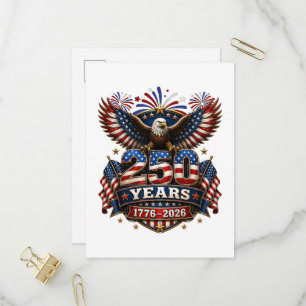 250 Jahre Amerika 250. Jubiläum 4. Juli Einladungspostkarte