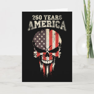250 Jahre Amerika 4. Juli USA-Flagge Totenkopf Karte