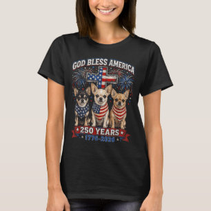250 Jahre Amerika Chihuahua Patriotisch Usa 4. Jul T-Shirt