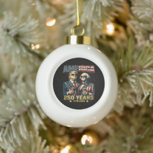 250 Jahre Amerika-Jubiläum 250. Trump Keramik Kugel-Ornament