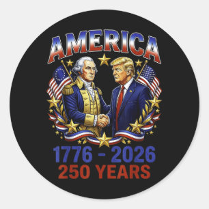 250 Jahre Amerika-Jubiläum 250. Trump Runder Aufkleber