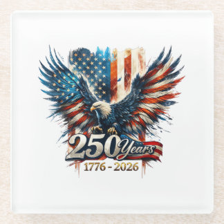 250 Jahre Amerika-Jubiläum 250. Unabhängigkeit D Glasuntersetzer