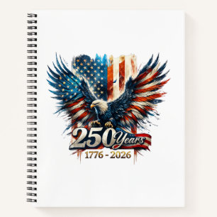 250 Jahre Amerika-Jubiläum 250. Unabhängigkeit D Notizbuch