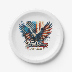 250 Jahre Amerika-Jubiläum 250. Unabhängigkeit D Pappteller