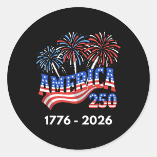 250 Jahre Amerika-Jubiläum 250. Unabhängigkeit D Runder Aufkleber