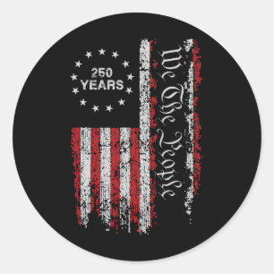 250 Jahre Amerika-Jubiläum 250. Unabhängigkeit D Runder Aufkleber