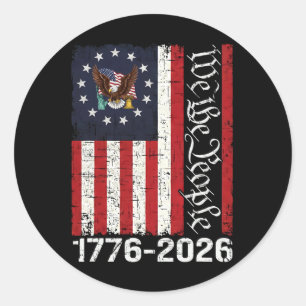 250 Jahre Amerika-Jubiläum 250. Unabhängigkeit D Runder Aufkleber