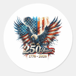 250 Jahre Amerika-Jubiläum 250. Unabhängigkeit D Runder Aufkleber