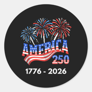 250 Jahre Amerika-Jubiläum 250. Unabhängigkeit Runder Aufkleber