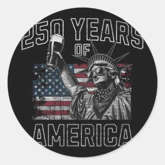 250 Jahre Amerika-Jubiläum 4. Juli 1776  Runder Aufkleber