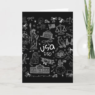 250 Jahre Amerika-Jubiläums-Doodles 250. Unabhängi Karte