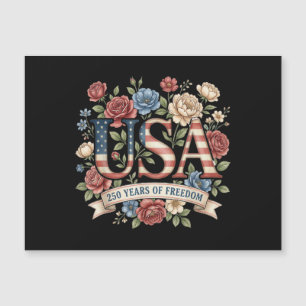 250 Jahre Amerika Jubiläumsblumen USA 250. Bi Magnetkarte
