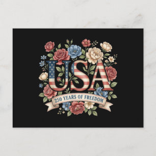 250 Jahre Amerika Jubiläumsblumen USA 250. Bi Postkarte
