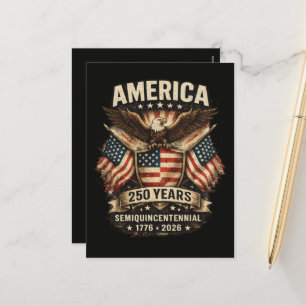 250 Jahre Amerika-Jubiläumsflagge USA Feiertagspostkarte