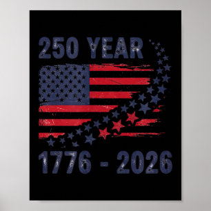 250 Jahre amerikanisch 1776 2026 250. USA patrioti Poster