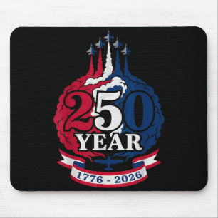 250 Jahre Amerikanisch 1776 2026 Flugzeug Unabhäng Mousepad