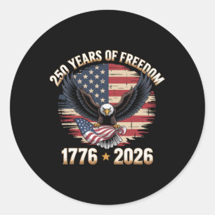 250 Jahre amerikanisch 250. Jubiläum uns USA-Flagg Runder Aufkleber