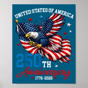 250 Jahre amerikanisch 250. Jubiläum us usa Flagge Poster