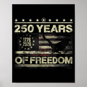 250 Jahre amerikanisch 250. Jubiläum USA-Flagge 4. Poster