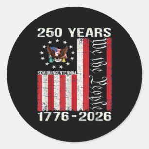 250 Jahre amerikanisch 250. Jubiläum USA US-Flagge Runder Aufkleber