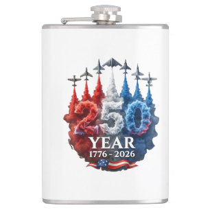 250 Jahre Amerikanisch 250. USA Patriotisch 4. Jul Flachmann