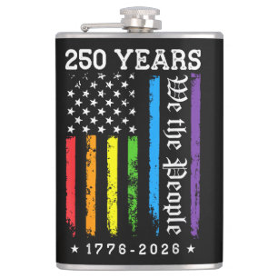 250 Jahre Amerikanische 250. Jubiläum US LGBT Pr Flachmann