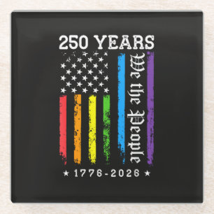 250 Jahre Amerikanische 250. Jubiläum US LGBT Pr Glasuntersetzer