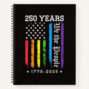 250 Jahre Amerikanische 250. Jubiläum US LGBT Pr Notizbuch