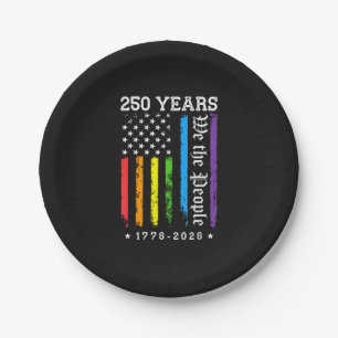 250 Jahre Amerikanische 250. Jubiläum US LGBT Pr Pappteller