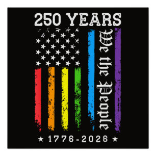 250 Jahre Amerikanische 250. Jubiläum US LGBT Pr Poster