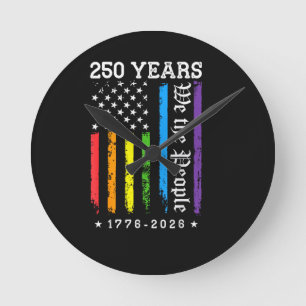 250 Jahre Amerikanische 250. Jubiläum US LGBT Pr Runde Wanduhr