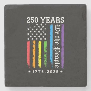 250 Jahre Amerikanische 250. Jubiläum US LGBT Pr Steinuntersetzer