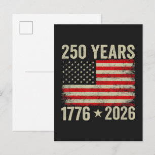 250 Jahre amerikanische Flagge 1776-2026 Einladungspostkarte