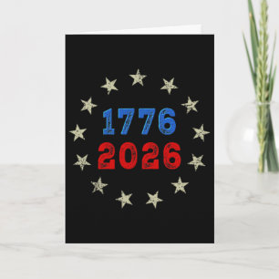 250 Jahre Amerikanische Flagge (2 Seiten) Vorne un Karte