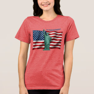 250 Jahre amerikanische Flagge mit der Freiheitsst Tri-Blend Shirt