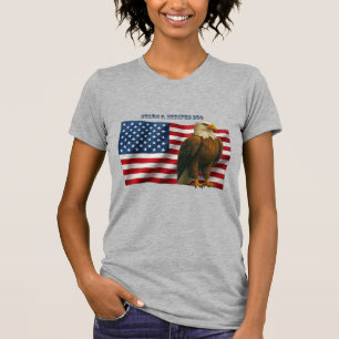 250 Jahre amerikanische Flagge mit einem Weißkopfs T-Shirt