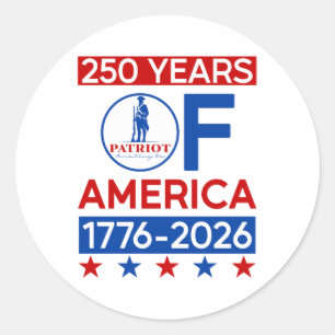 250 Jahre Amerikanische Revolution Semiquincentenn Runder Aufkleber