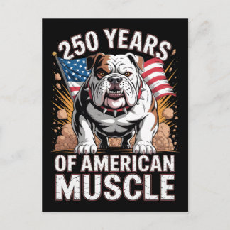 250 Jahre Amerikanischer Muskel Bulldogge Postkarte