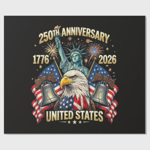 250 Jahre Amerikanisches Jubiläum 1776-2026 USA-Fl Geschenkpapier