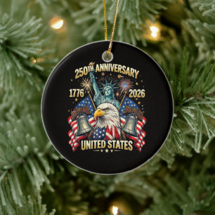 250 Jahre Amerikanisches Jubiläum 1776-2026 USA-Fl Keramik Ornament