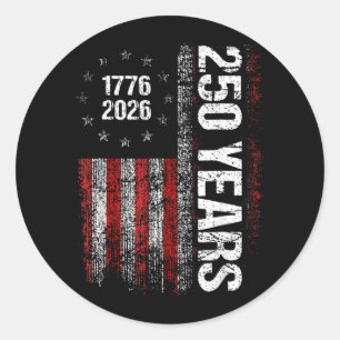 250 Jahre Amerikanisches Jubiläum 250. Unabhängigk Runder Aufkleber